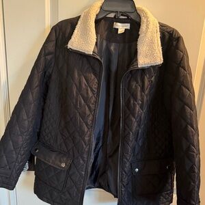 Christopher and Banks size large, black quilted jacket